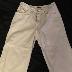 Rare wide leg anchor blue early 2000’s white jeans w34 l 30